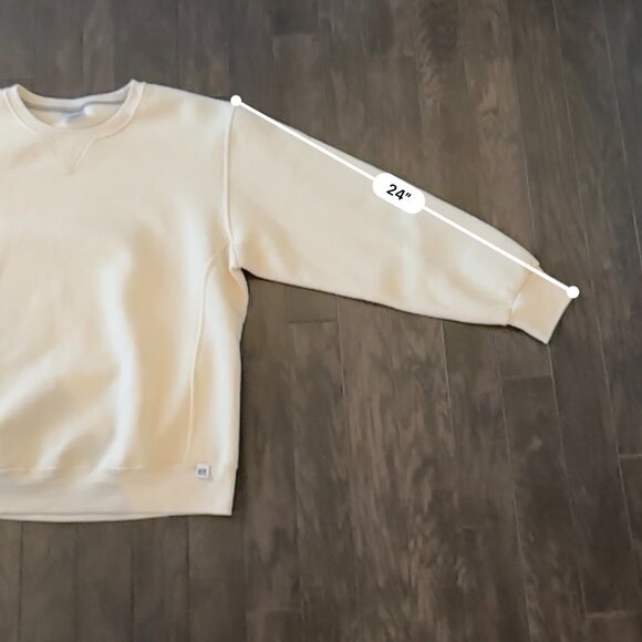 Russell Athletic Cream Crewneck Large Men's Sweatshirt - Picture 8 of 9